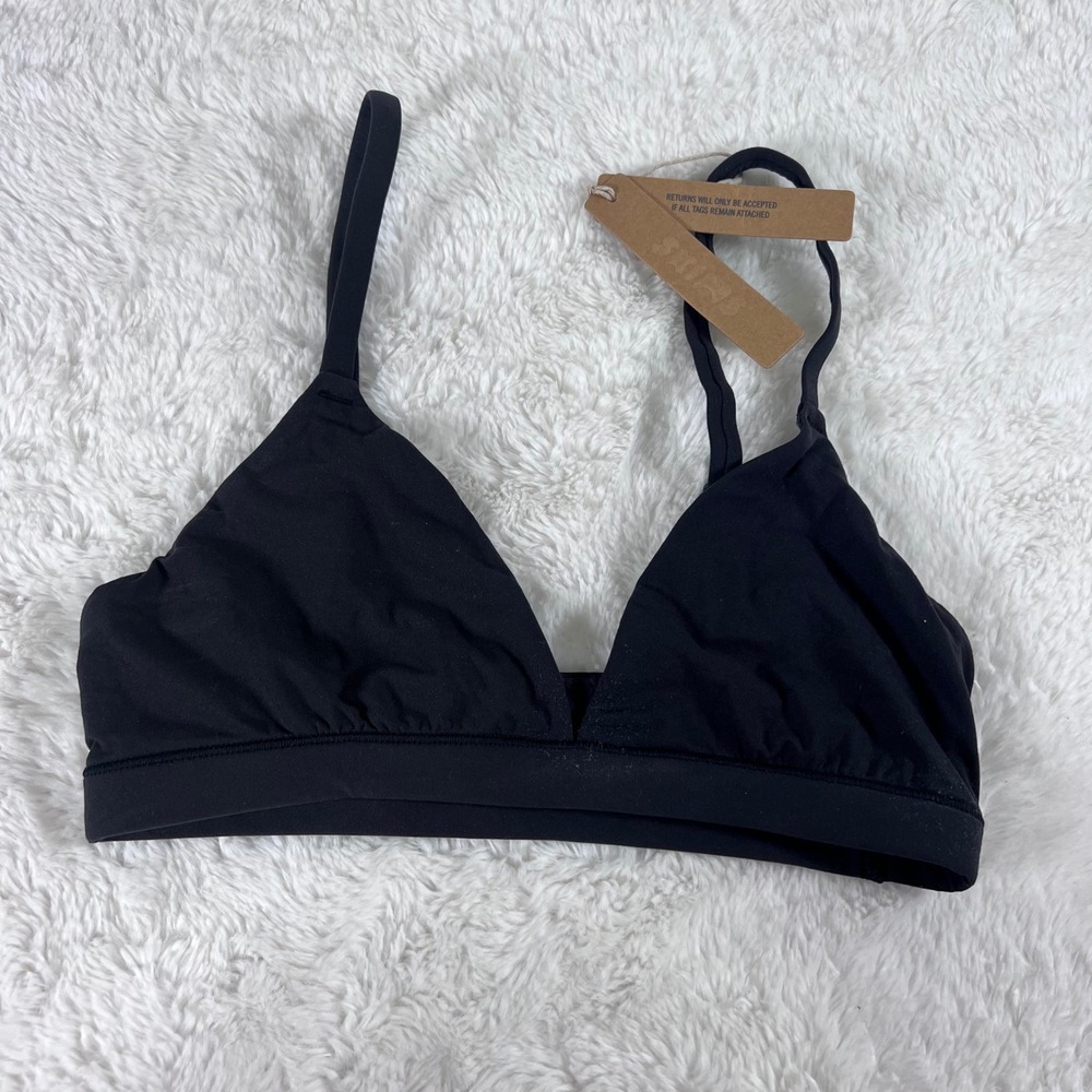 SKIMS Women's Fits Everybody Triangle Bralette Onyx Black XS BR-TRI-2024 NWT